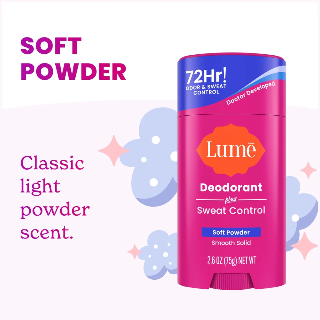 Lume Sweat Control Solid Deodorant Soft Powder