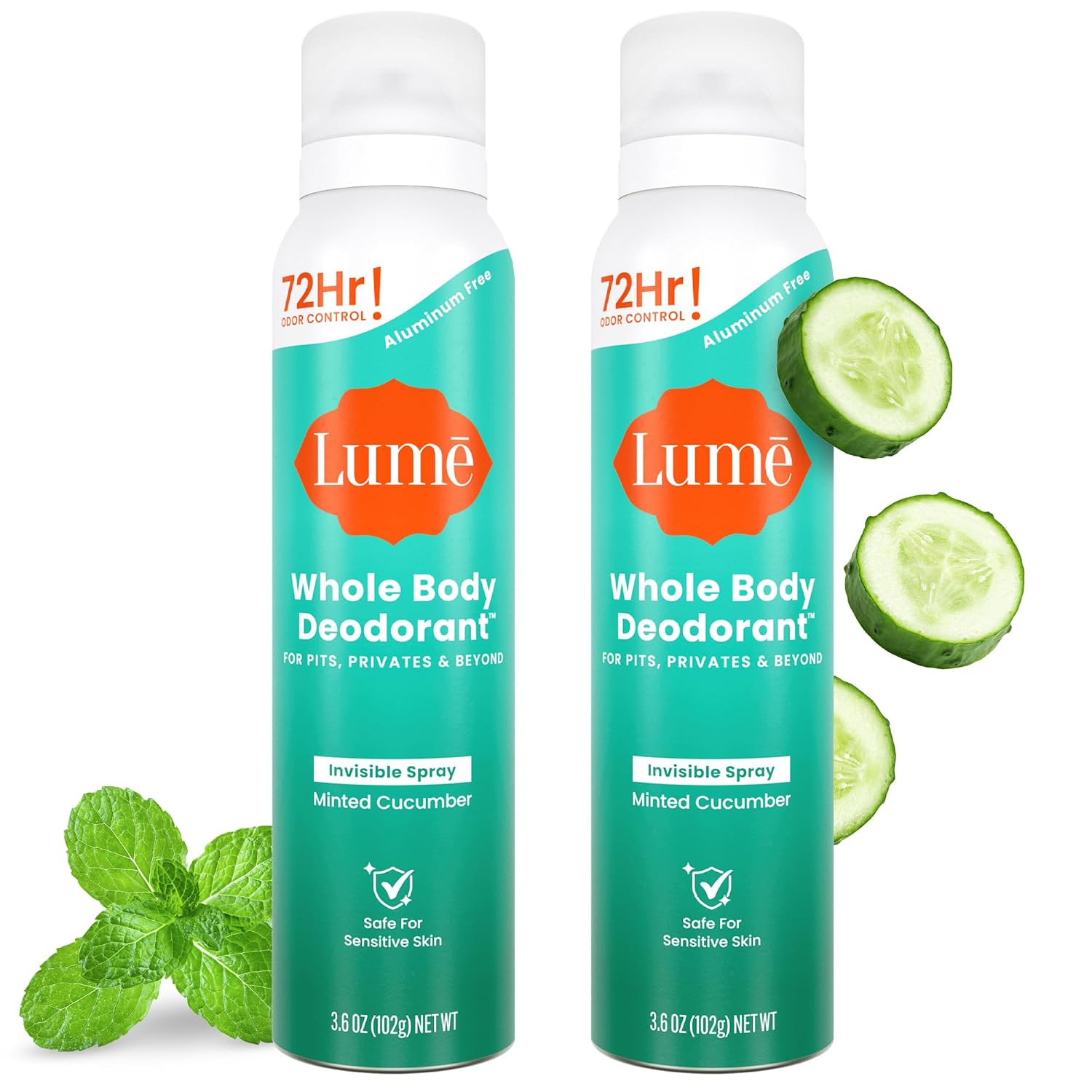 Lume Invisible Body Deodorant Spray – Whole Body Deodorant – 3.6 oz (Fresh Citrus)