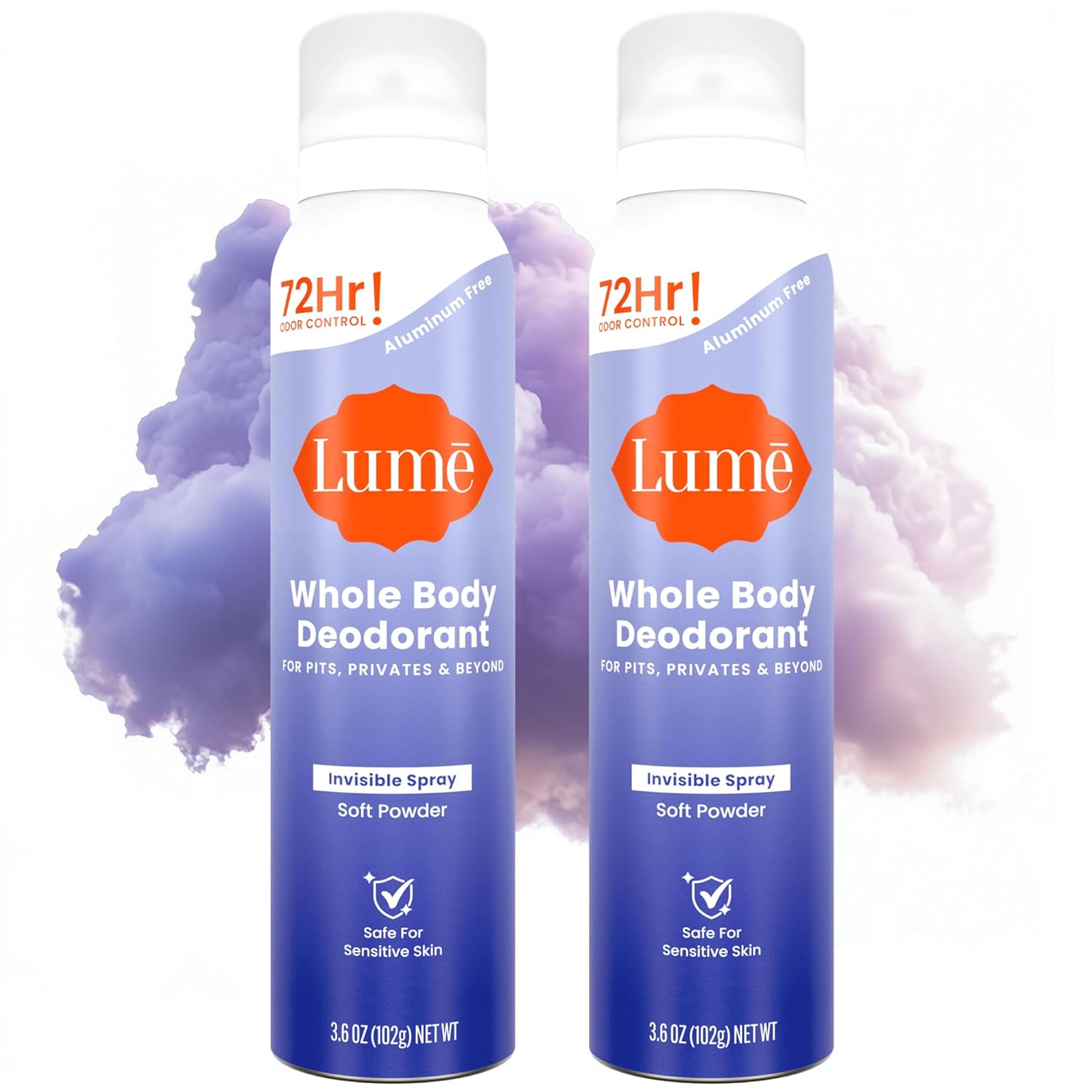 Lume Invisible Body Deodorant Spray – Whole Body Deodorant – 3.6 oz (Fresh Citrus)