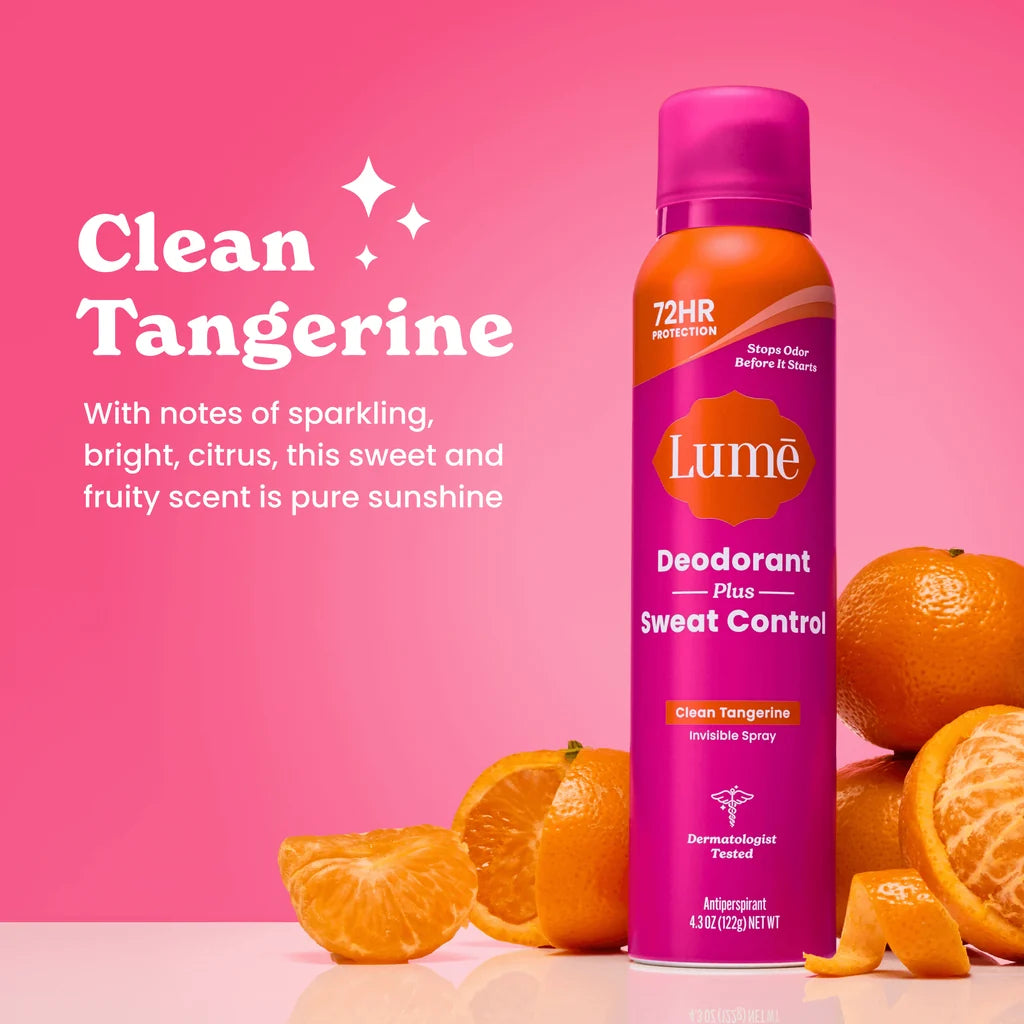 Lume Sweat Control Spray Deodorant Clean Tangerine